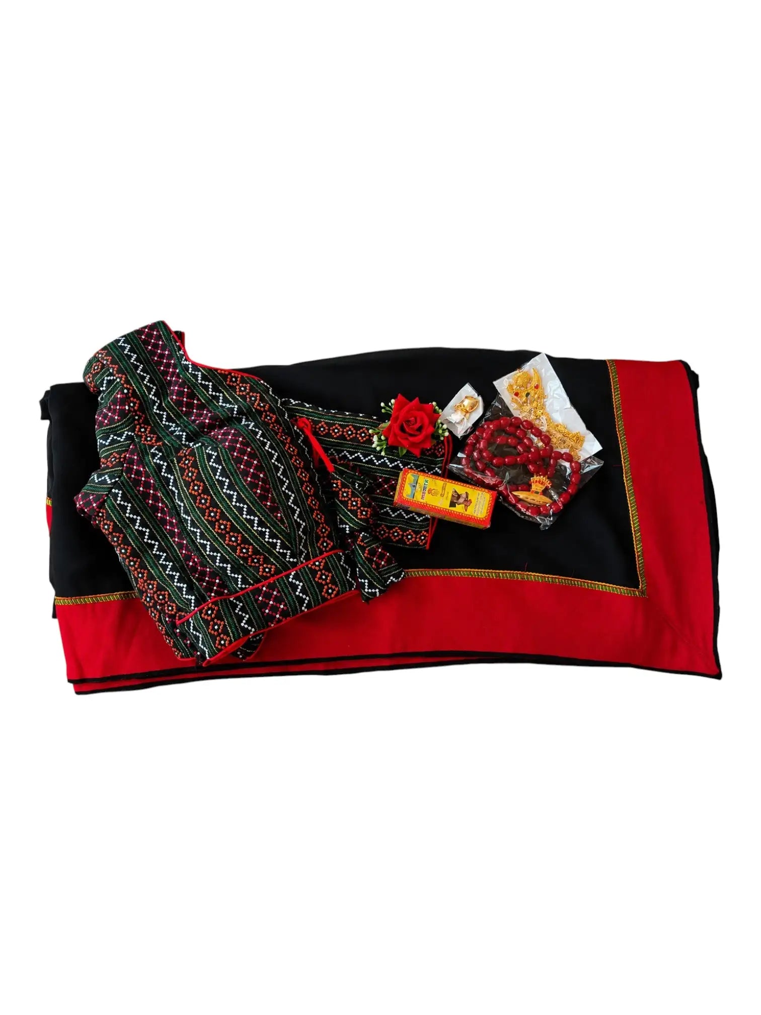 Georgette Saree Set | Saree, Blouse & Newari Ornaments