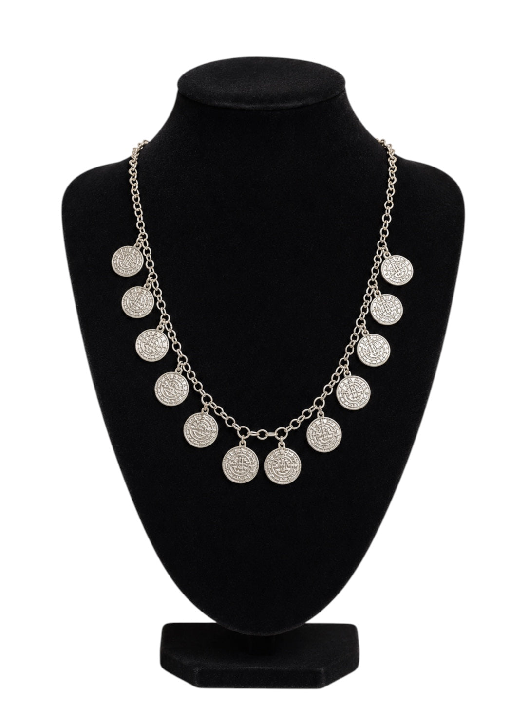 Traditional Newari Coin Mala Necklace | Silver-Plated Jewellery