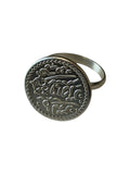 Traditional Newari Coin Ring  | Silver-Plated Alloy