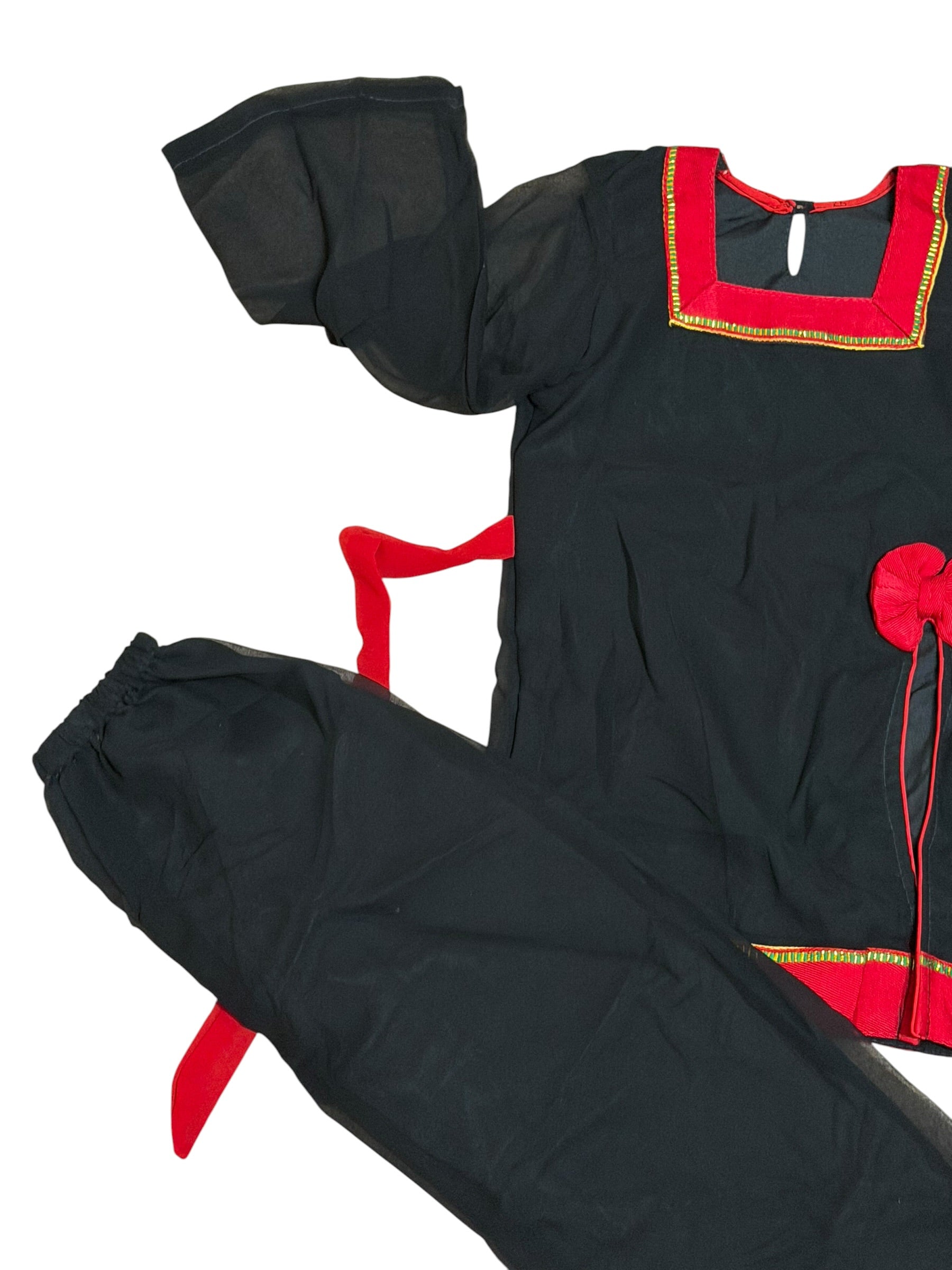 Kids Traditional Newari Bow Kurthi Set | Girls' Cultural Dress