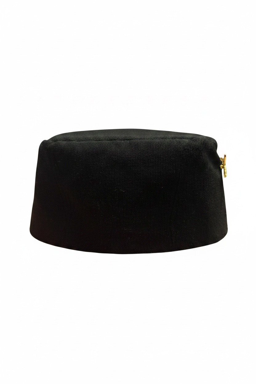 Traditional Black Plain-Woven Dhaka Topi