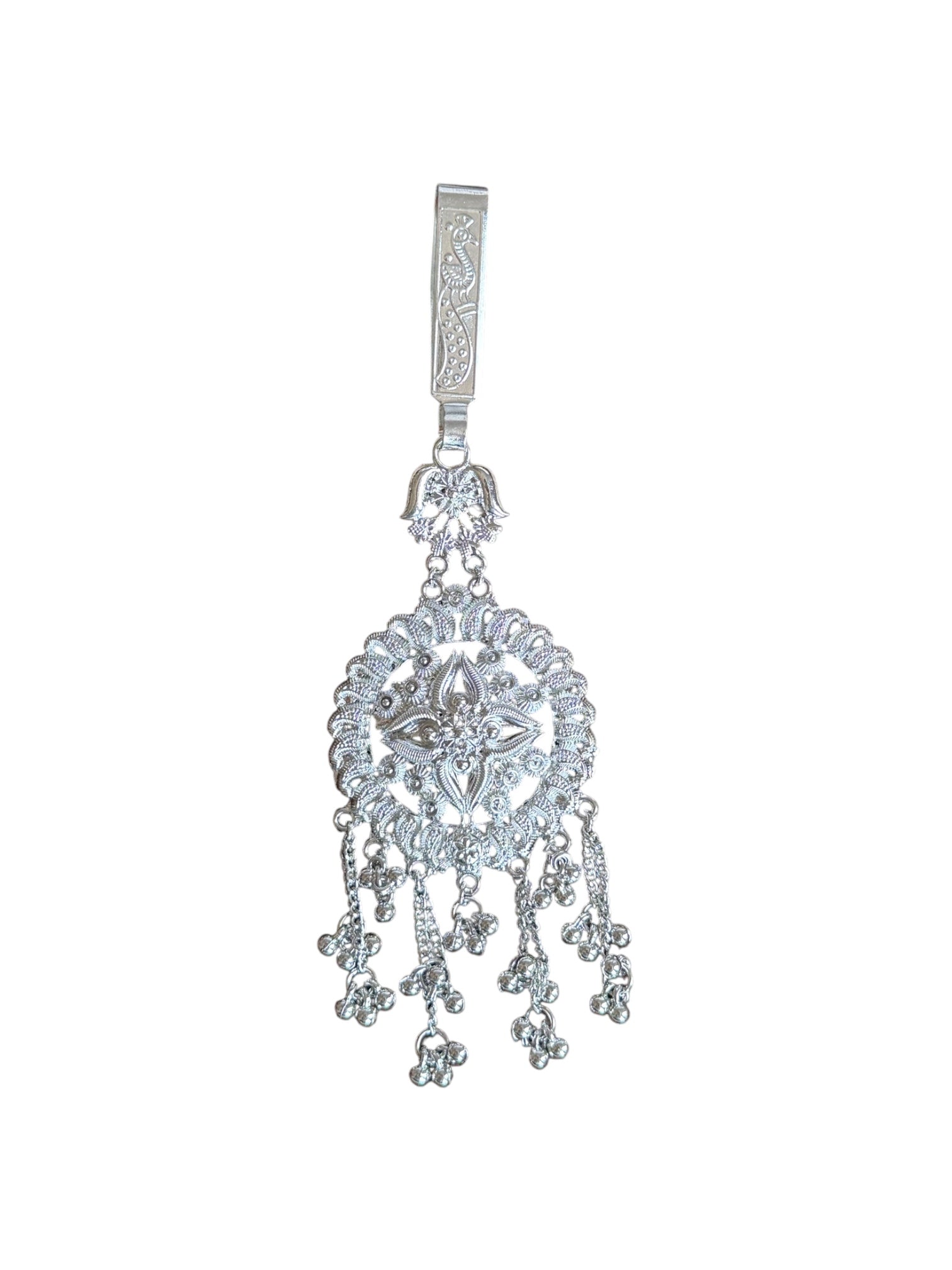 Stylish Sari Key Chain | Silver-Tone Traditional Accessory
