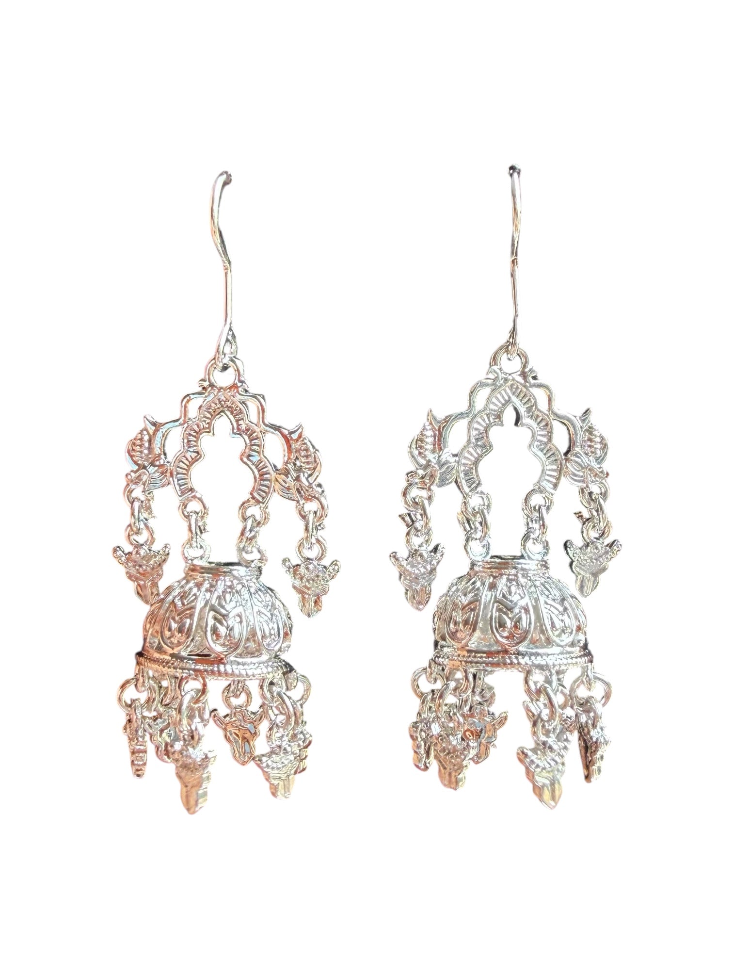 Traditional Dalucha Earrings | Silver-Tone Newari Cultural Jewellery