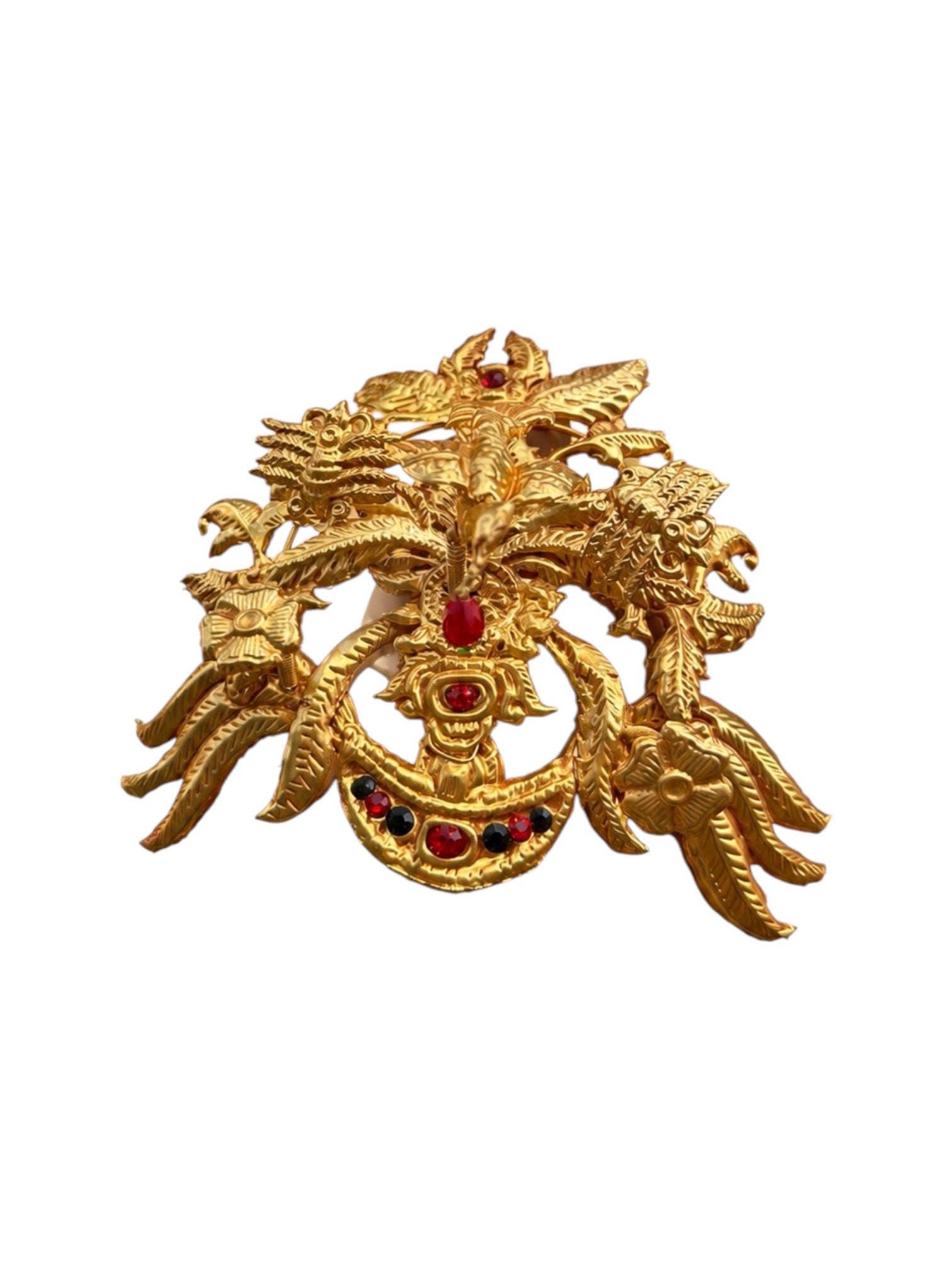 Traditional Newari Luswa Hair Ornament | Gold-Plated Hair Jewellery