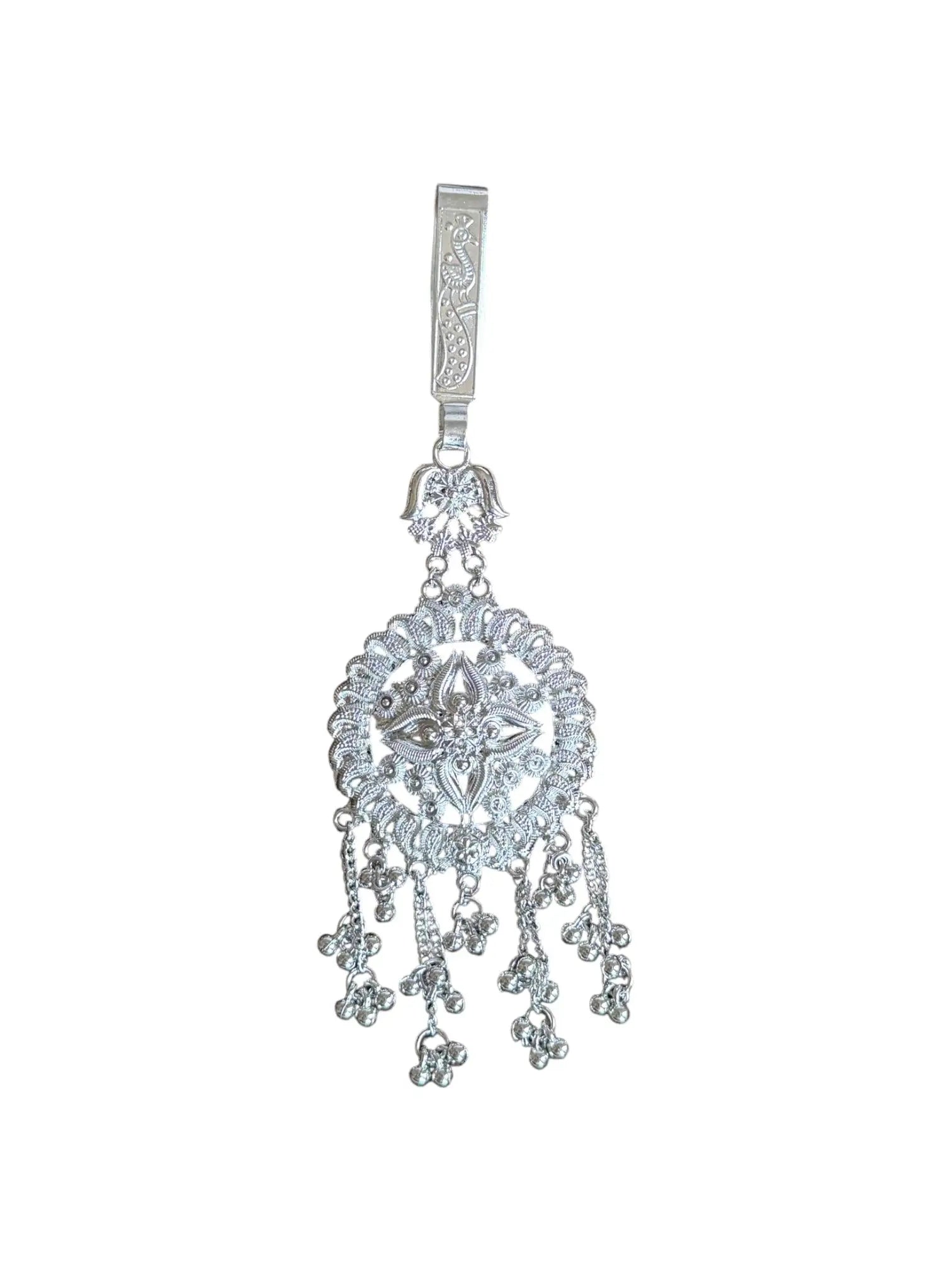 Stylish Sari Key Chain | Silver-Tone Traditional Accessory