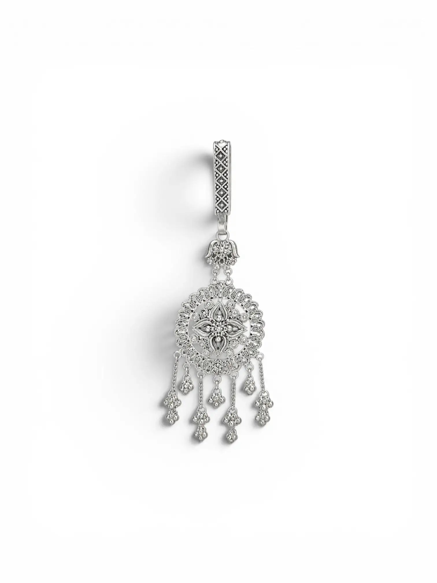 Stylish Sari Key Chain | Silver-Tone Traditional Accessory