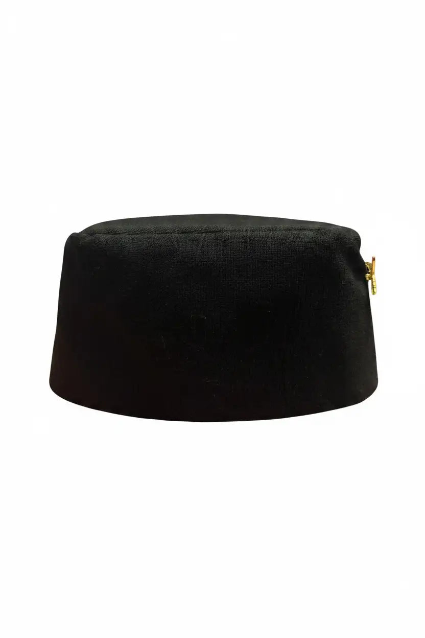 Traditional Black Plain-Woven Dhaka Topi