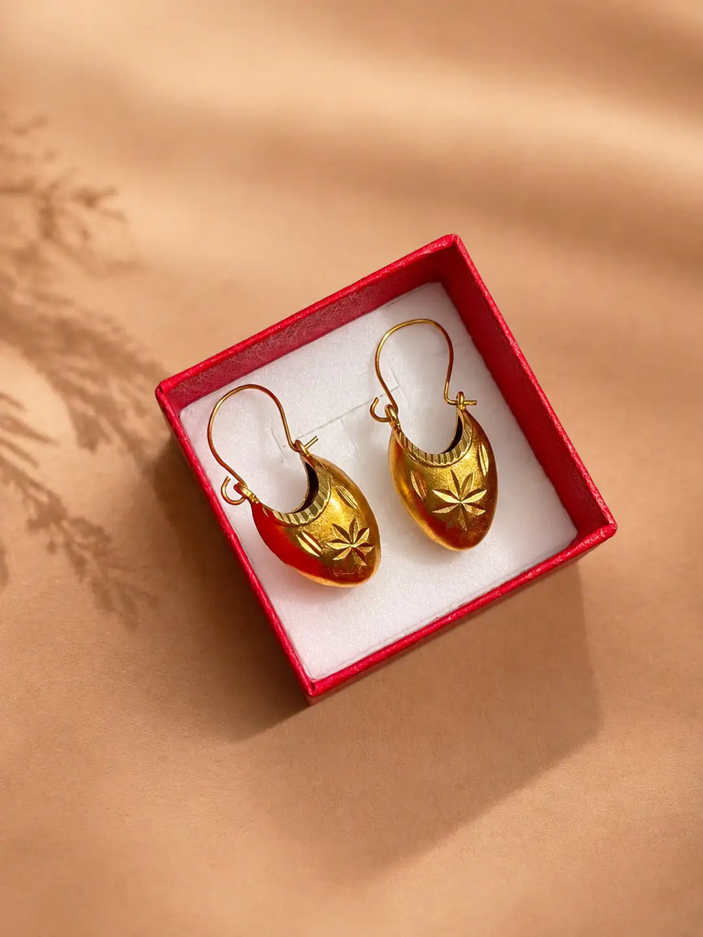 Traditional Newari Butta Makasi Earrings | Gold-Plated Jewellery
