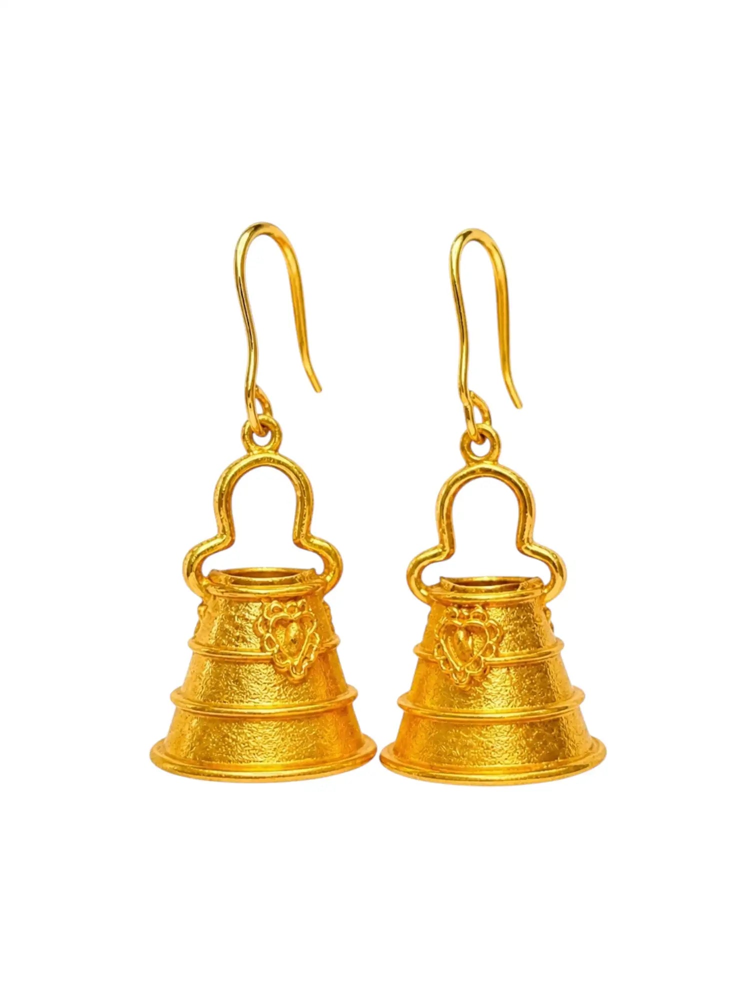 Traditional Newari Kala Makasi Earrings | Gold-Plated Cultural Jewellery