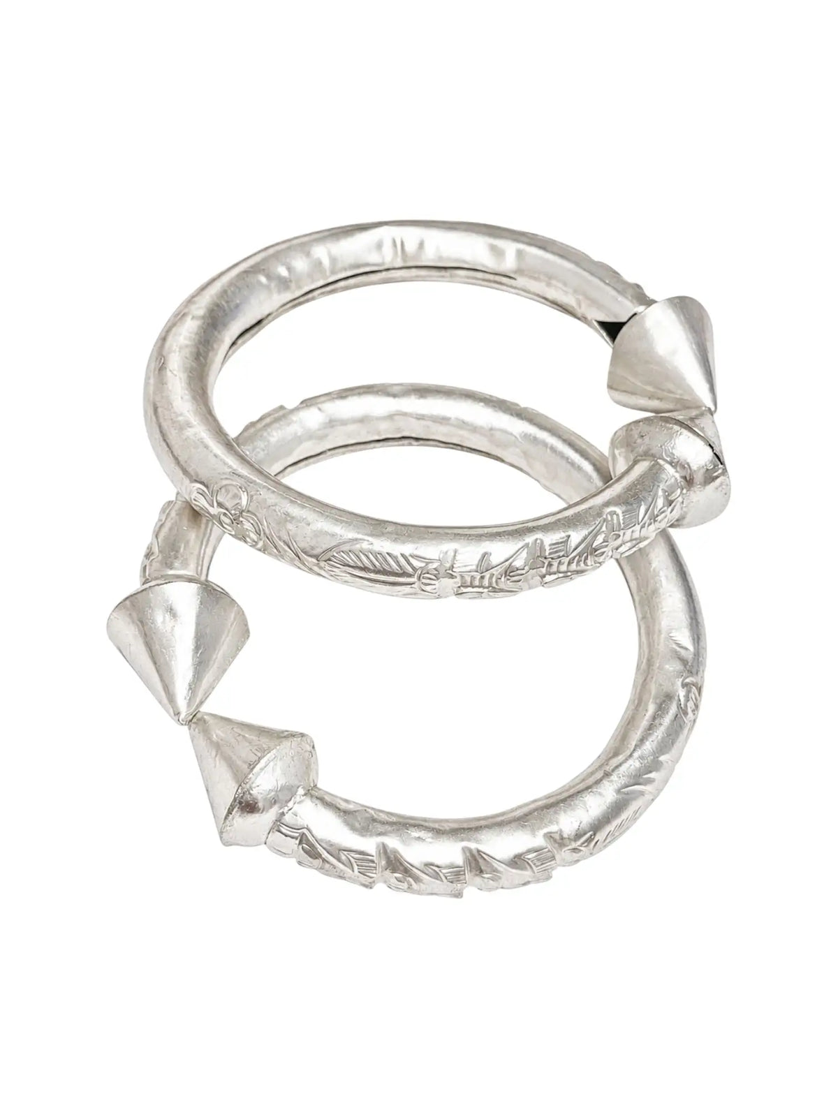 Traditional Newari Kalli Anklets – One Pair | Silver-Plated Alloy