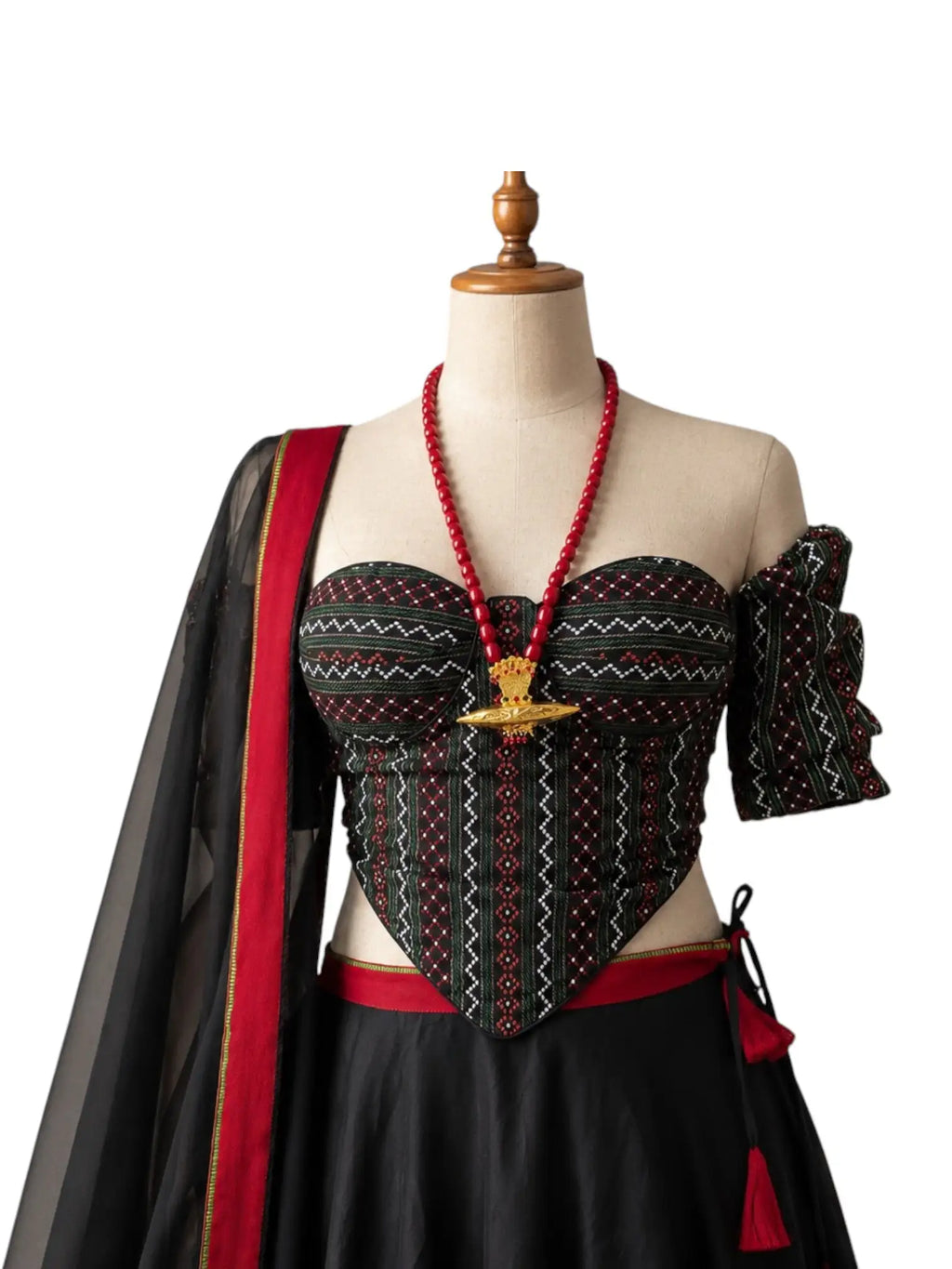 Women’s Traditional Newari Corset Blouse | Black