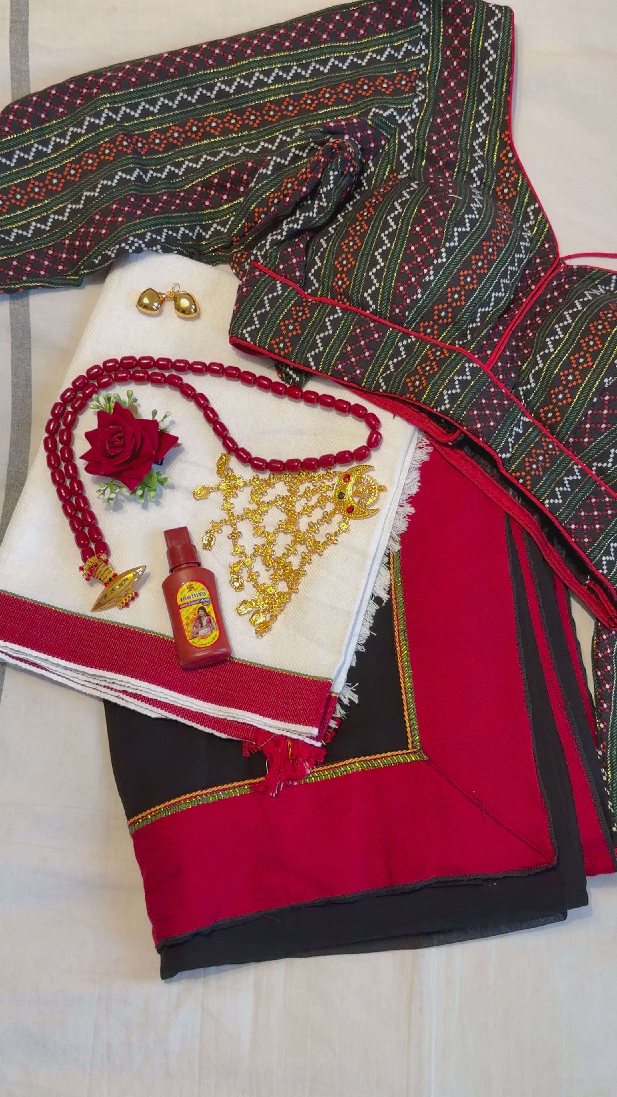 Georgette Saree Set | Saree, Blouse & Newari Ornaments