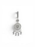 Stylish silver-tone sari key chain with traditional hanging charms