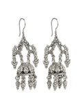 Traditional Dalucha silver-tone Newari earrings